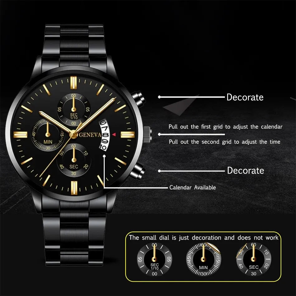 1PC Men's Luxury Watch Fashion Business Calendar